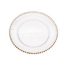 Load image into Gallery viewer, GLASS BEADED CHARGER- GOLD- 12.5&quot;