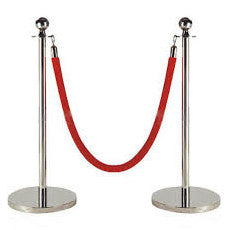 Chrome Stanchion with Red Rope IEP