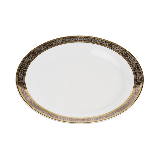Porcelain- White with Gold and Platinum Rim Luncheon Plate IEP
