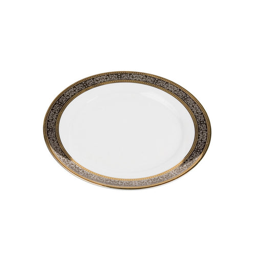 Porcelain- White with Gold and Platinum Rim Salad / Dessert Plate IEP
