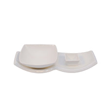 Load image into Gallery viewer, White Porcelain Duo Plate IEP with Accompanying Bowls IEP