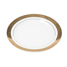 Load image into Gallery viewer, Porcelain- White with Thick Gold Rim Dinner Plate IEP