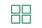 green outline with white square 