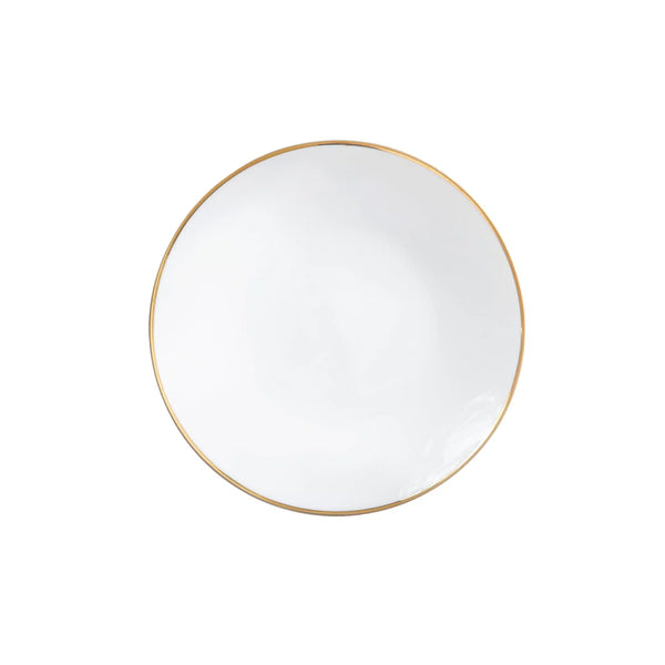 Round Coupe with Gold Rim Salad/Dessert Plate 8"