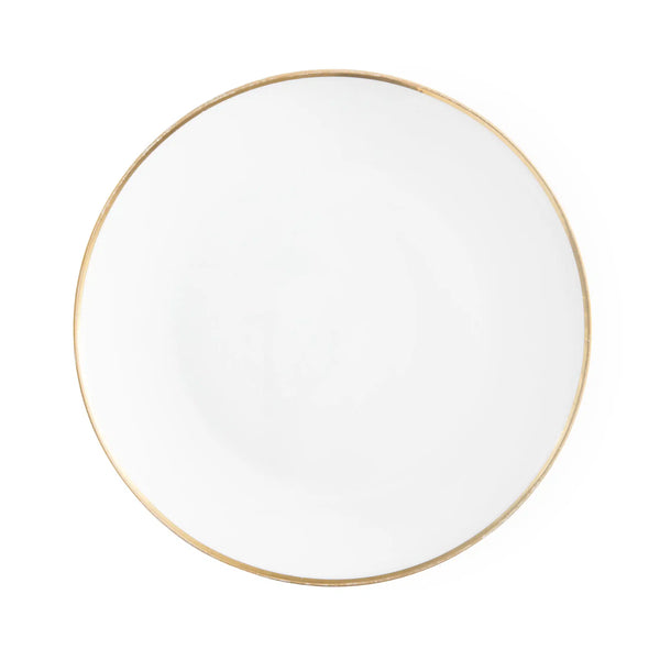 Round Coupe with Gold Rim Dinner Plate 10.5"