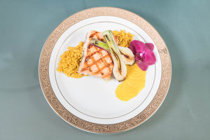 Porcelain- White with Thick Gold Rim Dinner Plate IEP