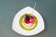 Load image into Gallery viewer, Porcelain Rounded Triangle Coupe Plates IEP