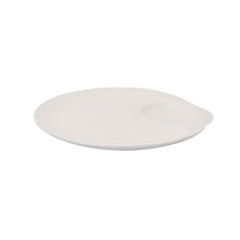 Load image into Gallery viewer, White Porcelain Appetizer Platter with Sauce Compartment IEP