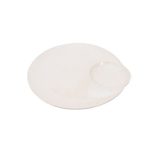 Load image into Gallery viewer, White Porcelain Dumpling Platter with Sauce Compartment IEP