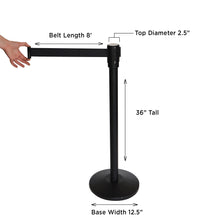 Load image into Gallery viewer, Black Retractable Belt Stanchion IEP