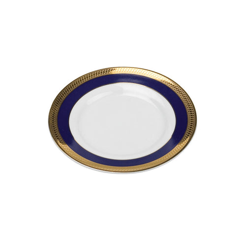 Porcelain- White with Gold and Cobalt Rim Bread & Butter Plate IEP