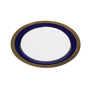 Porcelain- White with Gold and Cobalt Rim Charger Plate IEP