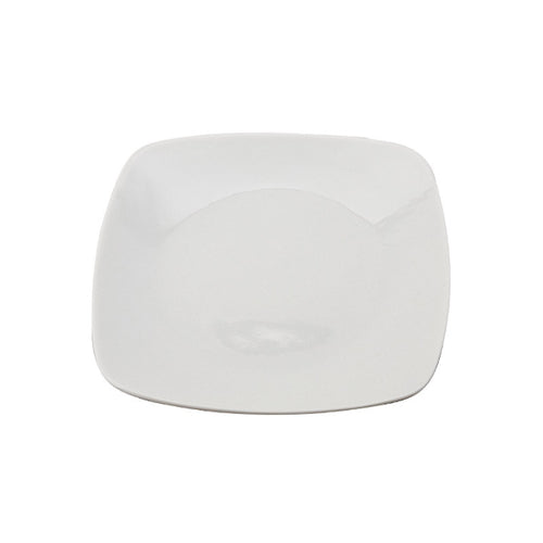 White Porcelain Square Coupe Plates IEP
