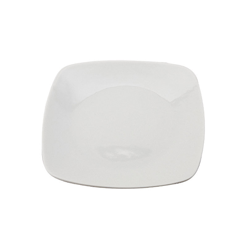 White Porcelain Square Coupe Plates IEP