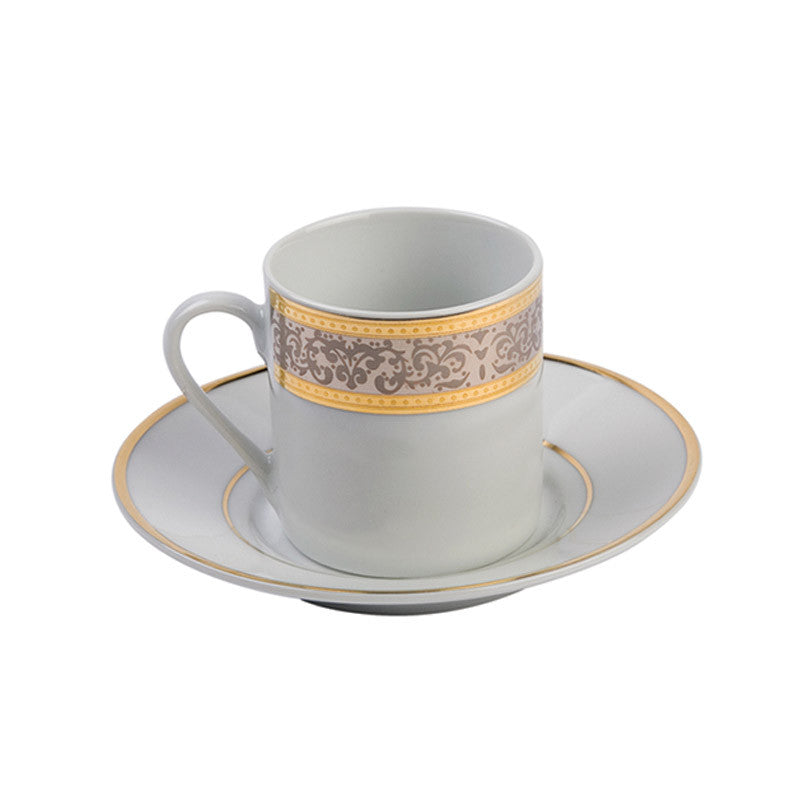 Porcelain- Cotillion Platinum Demitasse (espresso) Cup with Saucer
