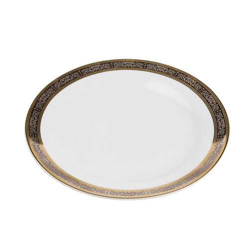 Porcelain- White with Gold and Platinum Rim Dinner Plate IEP