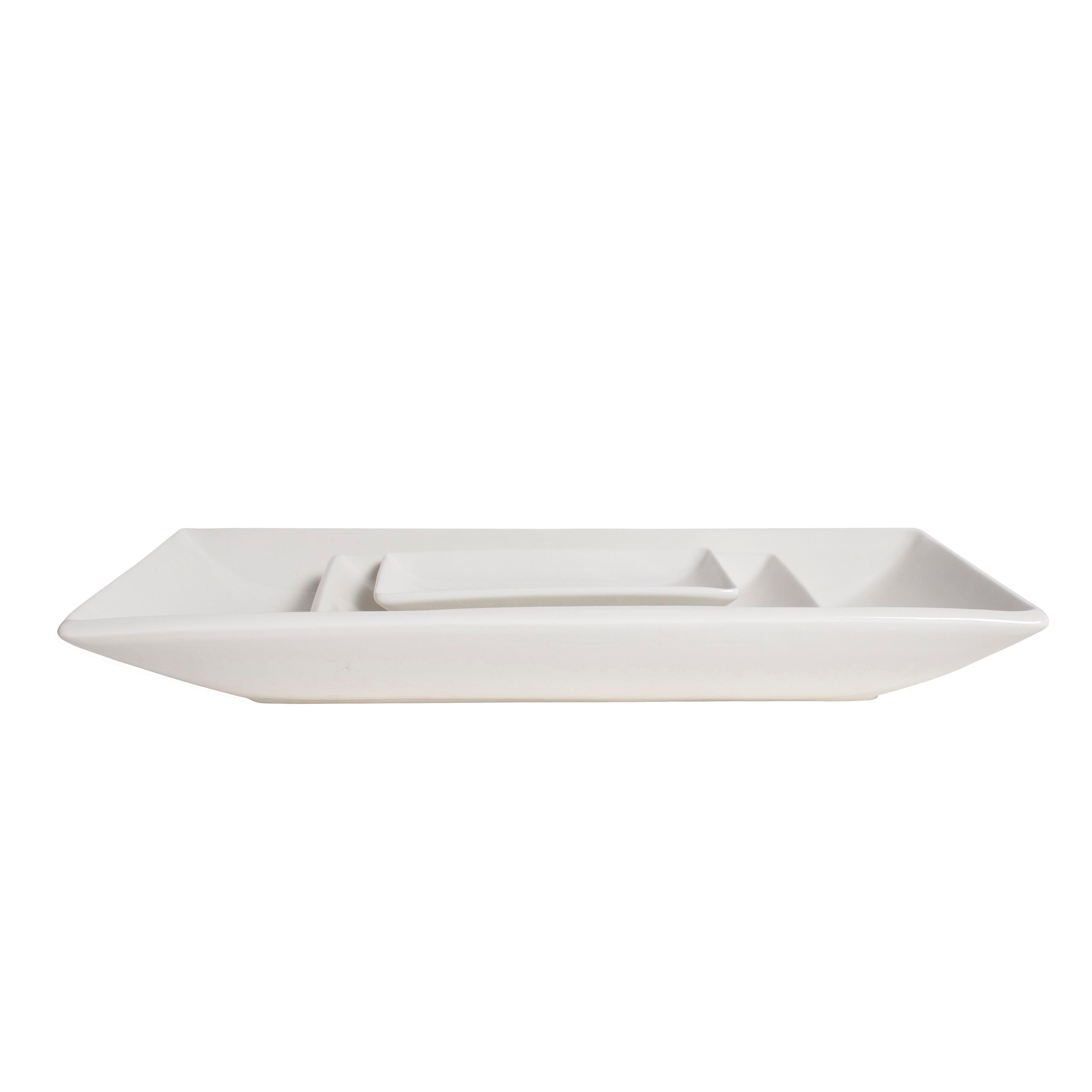 White top rectangular platters