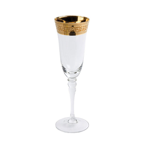 Magnificence Wide Gold Rim Champagne Flute IEP