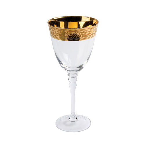 Magnificence Wide Gold Rim Red Wine Glass IEP