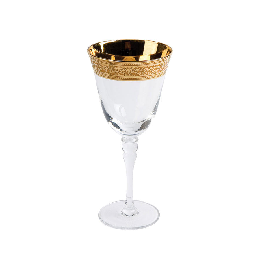 Magnificence Wide Gold Rim White Wine Glass IEP