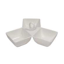 Load image into Gallery viewer, White Porcelain 3-section dip server IEP