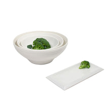 Load image into Gallery viewer, White Porcelain Fluted Round Serving Bowls IEP