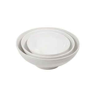 White Porcelain Fluted Round Serving Bowls IEP