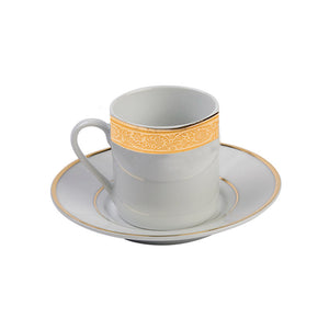 Porcelain- White with Thick Gold Rim Demitasse Cup with Saucer IEP