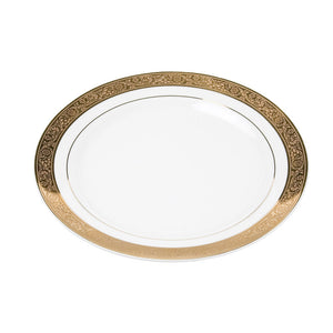 Porcelain- White with Thick Gold Rim Luncheon Plate IEP