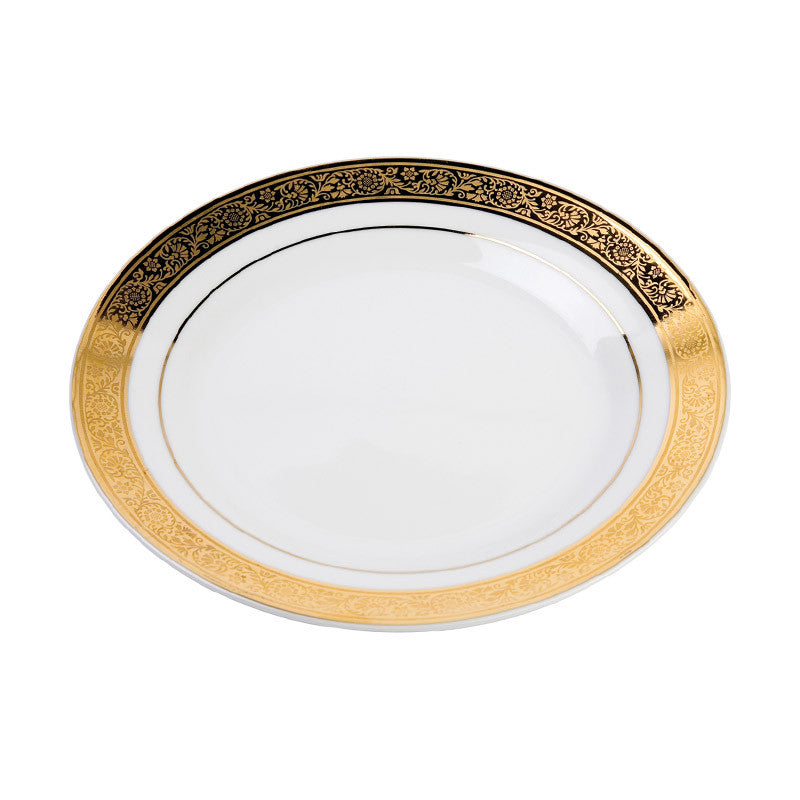 Porcelain- White with Thick Gold Rim Salad / Dessert Plate IEP
