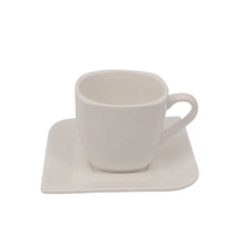 Load image into Gallery viewer, White Porcelain Parallelogram Cup and Saucer IEP