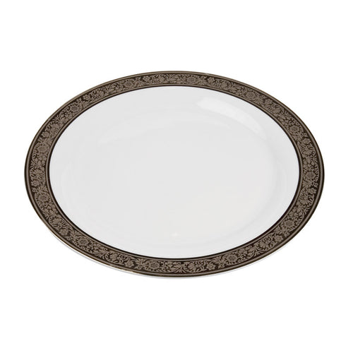 Porcelain- White with Thick Platinum Rim Charger Plate IEP