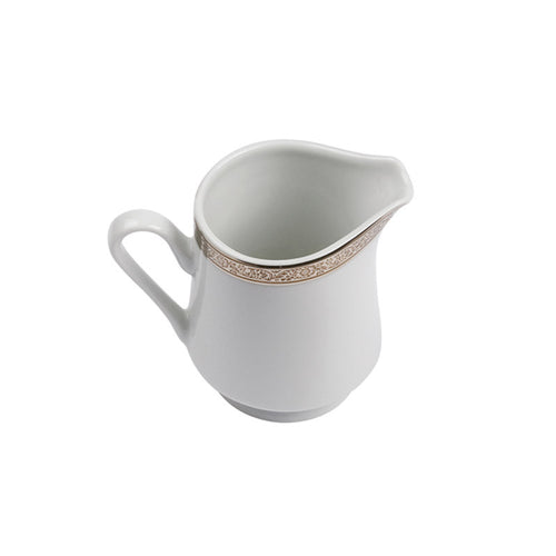 Porcelain- White with Thick Platinum Rim Coffee Creamer IEP