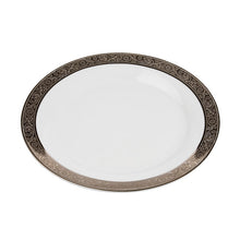 Load image into Gallery viewer, Porcelain- White with Thick Platinum Rim Dinner Plate IEP