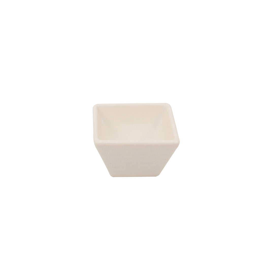 White Porcelain Ribbed Square Condiment Cup 1.5oz IEP