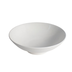 White Porcelain Ribbed Round Serving Bowls IEP