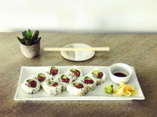 Load image into Gallery viewer, White Porcelain Curved Rectangle Tray / Platter IEP