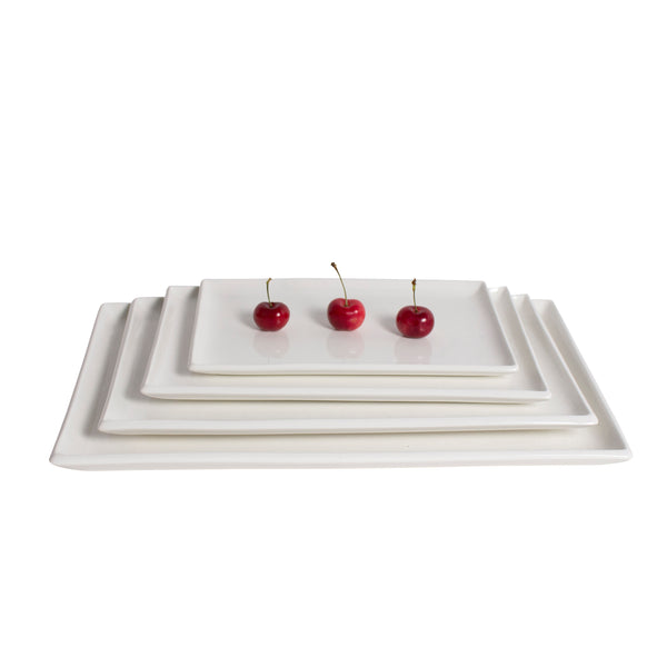 White Porcelain Shallow Rectangle Platters IEP