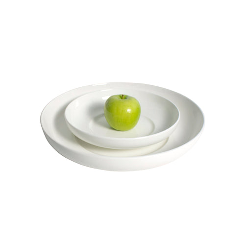 White Porcelain Shallow Round Serving Bowls IEP