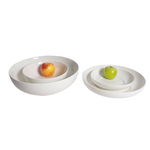 White Porcelain Shallow Round Serving Bowls IEP