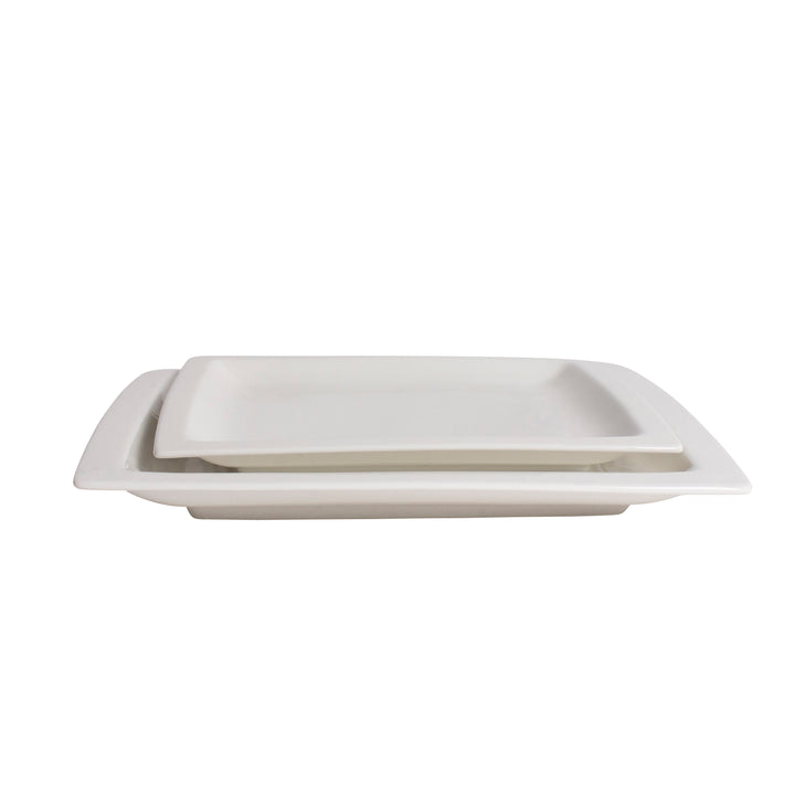 White Porcelain Shallow Square Plates IEP