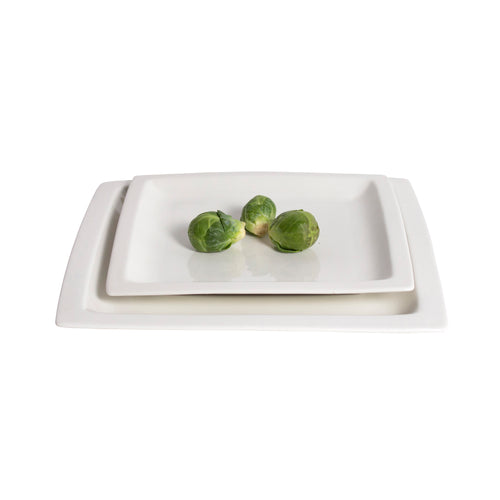 White Porcelain Shallow Square Plates IEP