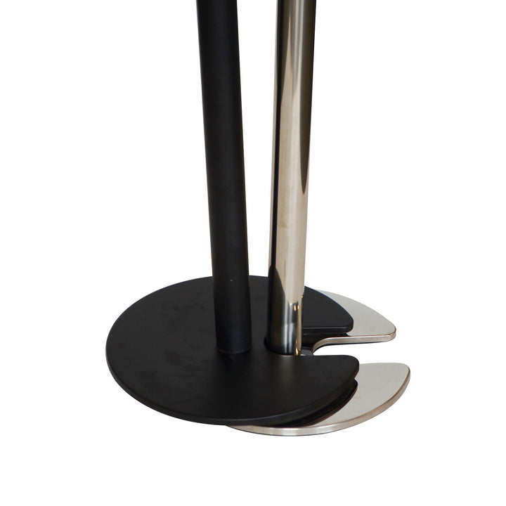 Black Retractable Belt Stanchion- Flat Stackable Base- IEP