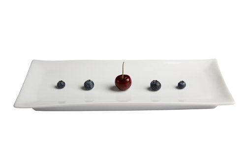 White Porcelain Curved Rectangle Tray / Platter IEP