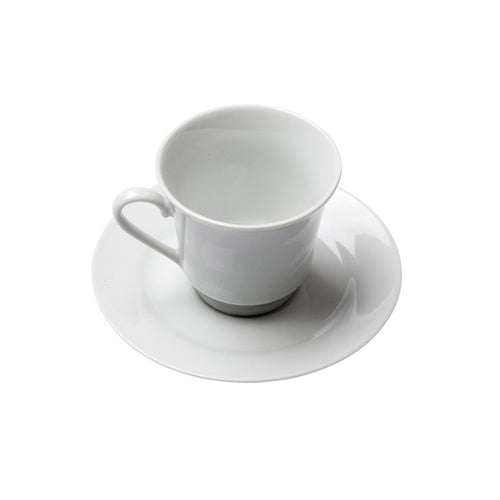 White Porcelain Footed Style Coffee Cup with Saucer IEP