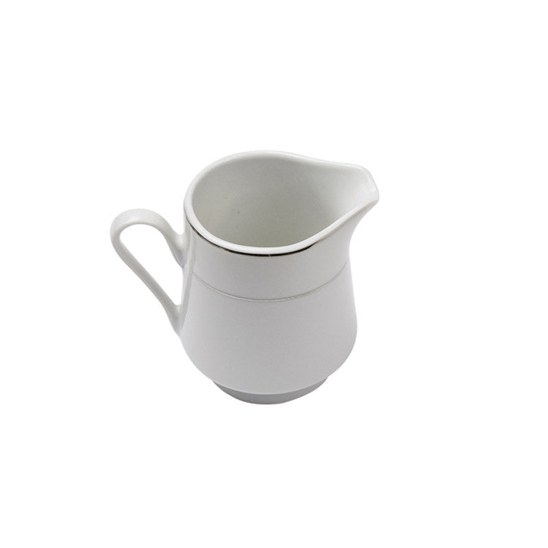 Porcelain- White with Platinum Rim Coffee Creamer IEP