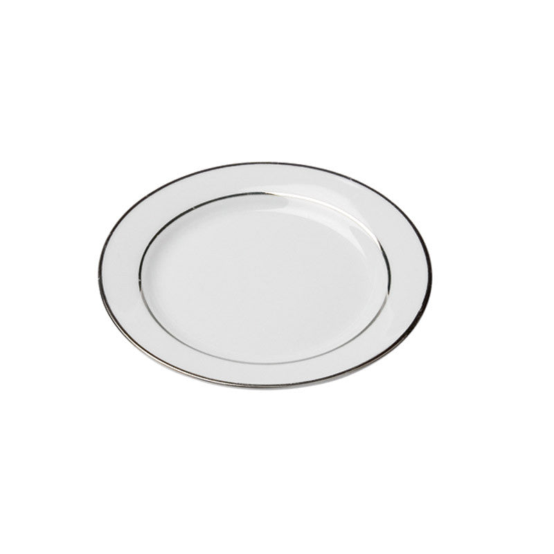 Porcelain- White with Platinum Rim Salad / Dessert Plate IEP