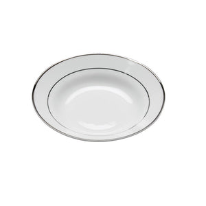Porcelain- White with Platinum Rim Soup Bowl IEP