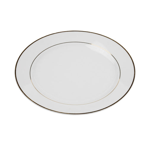 Porcelain- White with Gold Rim Dinner Plate IEP