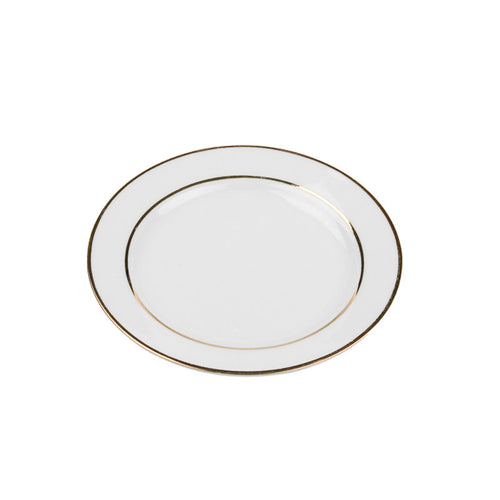Porcelain- White with Gold Rim Salad / Dessert Plate IEP